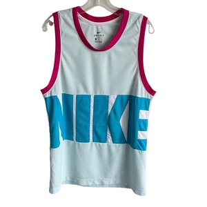 Nike Dri Fit Mens Sz Medium Classic Basketball Jersery Big Logo Graphic Tank Top - Picture 1 of 7