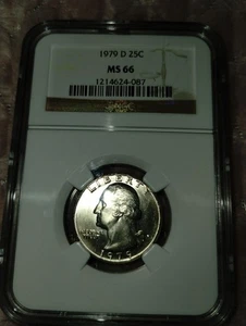 1979 D 25¢ NGC MS66 Washington Quarter - Picture 1 of 2