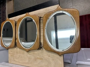Vintage Tri Fold Mirrors Excellent Each Mirror size is 10”x8” - Picture 1 of 12