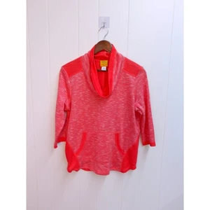 Ruby Rd Petite Damen Strick-Hoodie Oberteil Koralle Glitzer Größe PM / #1022 - Bild 1 von 3