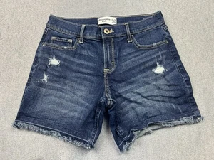 Abercrombie Kids’ Girls 15/16 Distressed Shortie Shorts Blue Denim - Picture 1 of 10