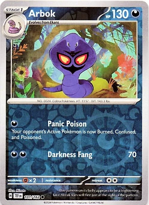 Arbok 101/162 - REVERSE HOLO - SV05: Temporal Forces - NM - Image 1 of 2