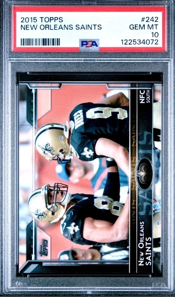 🔥🏈2015 TOPPS #242 DREW BRESS SAINTS PSA 10🔥🏟 - Image 1 of 2