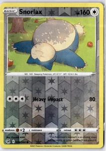 Snorlax 206/264 Fusion Strike Common Reverse Holo Pokemon Card LP - Picture 1 of 2