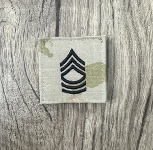 Patch militare US Army Master Sergeant MSG/E-8 rango OCP sottomesso cucito USATO - Foto 1 di 2