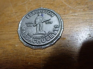 MEDAGLIA LEXINGTON MASSACHUSETTS MINUTEMEN 19 APRILE 1775 Bx 12 #13 - Foto 1 di 2