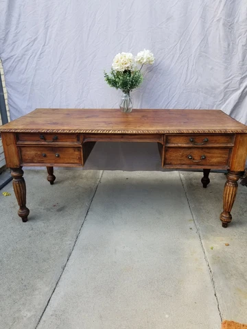Vintage Carved Wooden Desk Cover