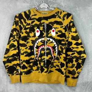 bape camo crew neck long sleeve Shark Teeth graphic sweater size large - Imagen 1 de 16