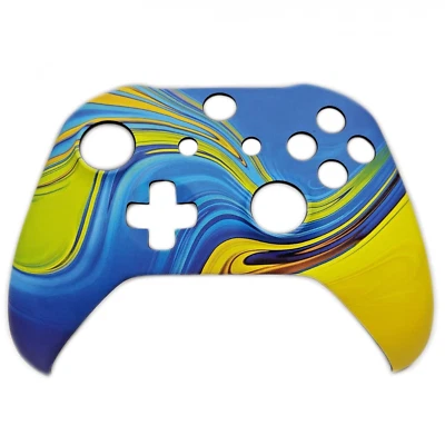 Xbox One S Controller Custom Yellow Swirl Replacement Front Shell FacePlate - Image 1 of 3
