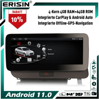 10.25" 64GB Android 11 IPS Autoradio GPS Navi Für Audi Q5 DAB+ DVR WiFi CarPlay - Bild 1 von 4