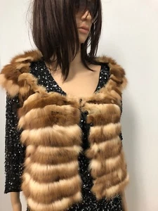 Russian Sable With Marten Stone FUR Vest  Cotton Base Sz.Xs - Picture 1 of 6