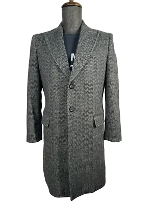 JOSEPH ABBOUD Hombres Gris ESPIGA Lana Abrigo Abrigo Chaqueta TALLA 'S' Foto 1 de 4