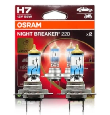 OSRAM Night Breaker +220% H7 Car Headlight Globes (Twin) - Image 1 of 4