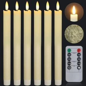 6 Set Stabkerzen LED Kerzen flackernd mit Timer Fernbedienung Valentinstag Dekor - Bild 1 von 7