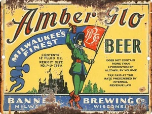 Cerveza Glo ámbar Milwaukee's Finest letrero pancarta letreros barra metal reproducción 9x12 - Imagen 1 de 3
