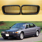 Matte Black Front Kidney Grille ABS 1995-2001 For BMW E38 7-Series 4D Sedan