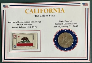 Estampilla de Estados Unidos como nueva con tarjeta California de 5 1/2 x 3 3/4 de cuarto estatal cubierta - Imagen 1 de 2