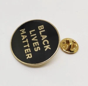 Black Lives Matter Enamel Pin, Gold Black Lives Matter Lapel Pin - Picture 1 of 2