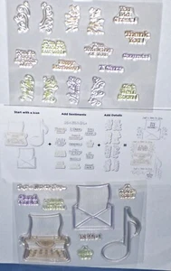 Diamond Press Typewriter Music Note Letter Clear Stamp Set Assorted Sayings 26pc - Picture 1 of 7