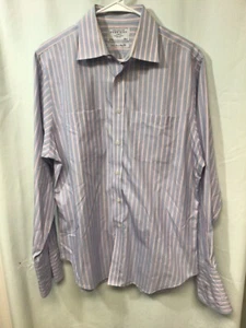 Charles Tyrwhitt Blue Stripe 16.5/34 (NonIron, Slimfit) Long Sleeve B6 - Picture 1 of 4