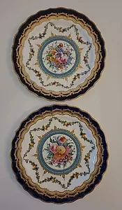 Antique 1909 Royal Worcester Handpainted Cabinet Plates 9" - Picture 1 of 11