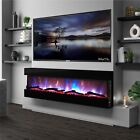 NEW 2024 - 3 Sided HD Electric Wall Fire - 50" BLACK Inset or Mantel
