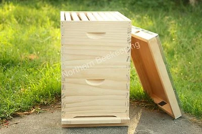 8 FRAME DOUBLE BOX BEEHIVE KIT FLAT PACK DEEP 8F BEE HIVE BEEKEEPING SUPER - image 1 of 4