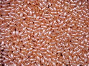 Cuentas de arroz 8x4 mm albaricoque 25 g plástico hágalo usted mismo joyería artesanal - Imagen 1 de 2