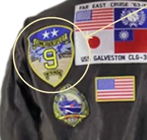 MOVIE TOP GUN USN G1 FLIGHT JACKET back ⭐COMCRUDESFLOT 9⭐ PATCH NOT CHEAP COPY - Picture 1 of 6