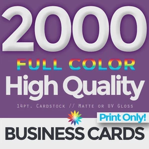 Tarjetas de visita 2000 a todo color solo impresión en ambos lados y envío gratuito - Imagen 1 de 2