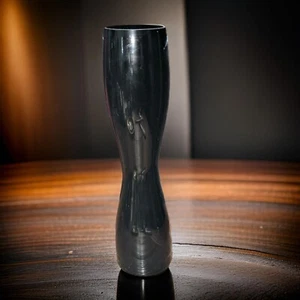 Leonardo Italian 13.5" Pitch Black Glass Vase - Picture 1 of 6