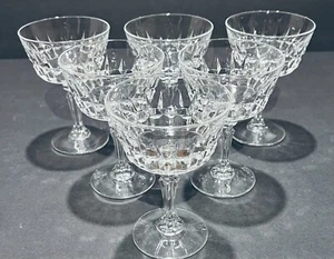 Set of 6 Crystal Champagne Sherbets JG Durand Cristal d'Arques Chantelle Pattern - Picture 1 of 6