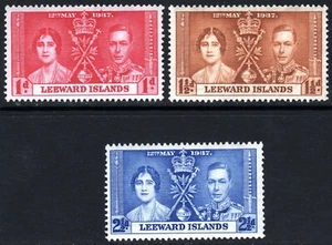 Leeward Islands 1937 Coronation SG92-94 MH (959) - Picture 1 of 5