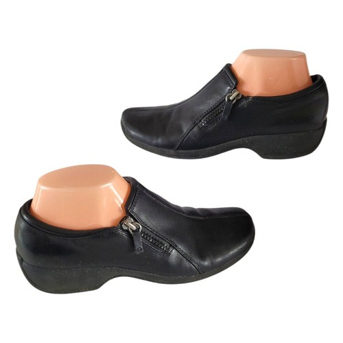 Scarpe mocassino Clarks Wasteland WMS TAGLIA 7 5 M nero pelle zip laterale comfort DIFETTO