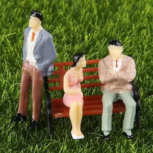 10pc Painted People Model Train Passengers Figure Railway Scenery DIY Scale 1:50 - Picture 1 of 10