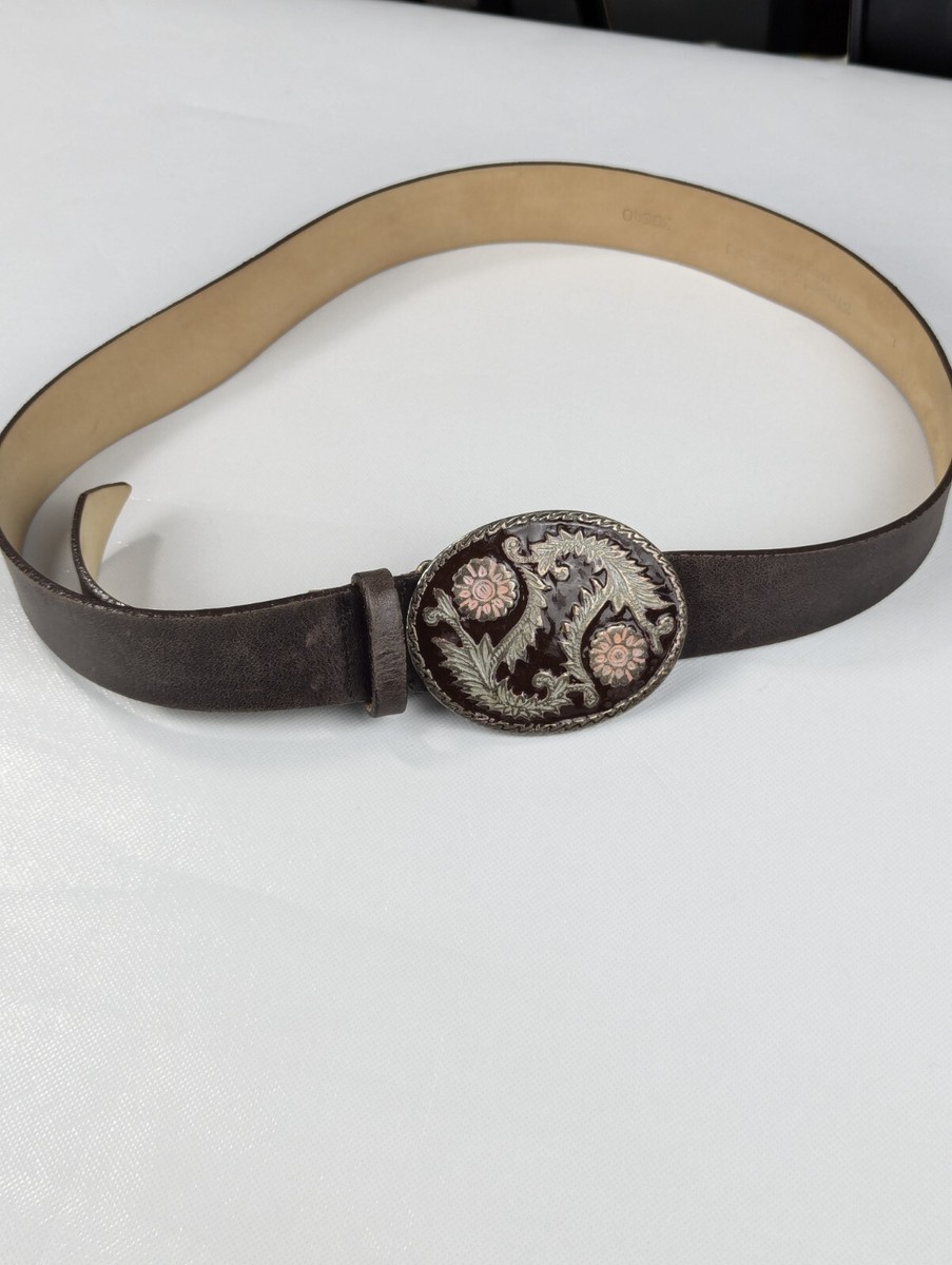 Streets Ahead Women Brown Leather Belt Made in USA Size L  display picture 2