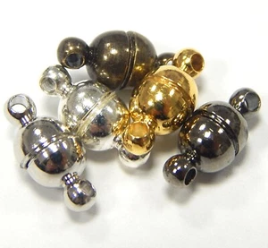 Magnet Verschluss 11 x 5 mm 5 Farben 5 stk Rund Schmuck Kettenverschluß M402 - Bild 1 von 2