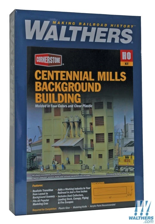 Walthers HO 933-3160 CONTINENTAL Mills Background Building Kit B34