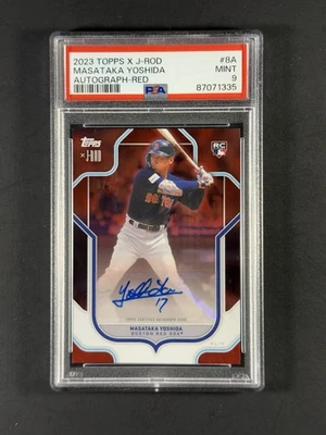 2023 Topps x J-Rod Show Out Collection Masataka Yoshida Red Auto 5/5 RC PSA 9 - Image 1 of 2