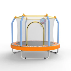 55'' Kids Trampoline with Basketball Hoop – Indoor/Outdoor Mini Trampoline with - Picture 1 of 7