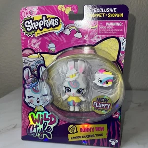 Figura exclusiva Moose Toys Shopkins Shoppet Bunny Bow estilo salvaje tribu arco iris - Imagen 1 de 5