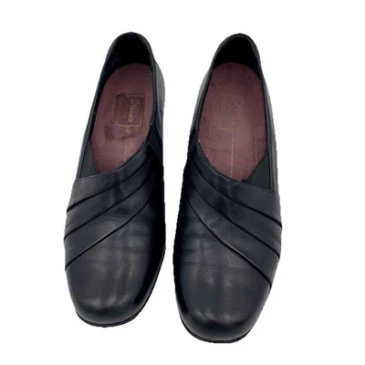 Clarks Zapatos de Vestir Tacón Cuero Negro Mujeres 8N ESTRECHO Trabajo Clásico Gótico Academia Foto 1 de 4
