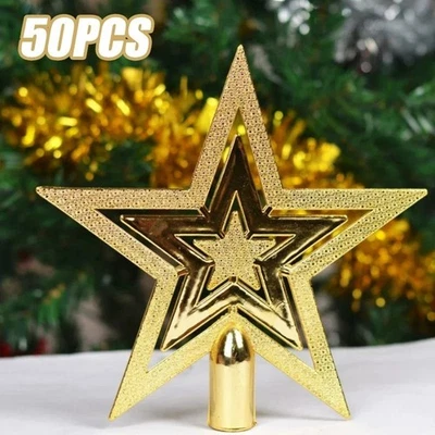 1x Christmas Tree Star Topper Ornaments Star Decoration Xmas Decor Pendant UK