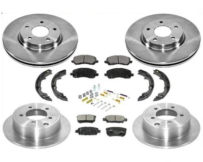 Rotores de freno delanteros y traseros pastillas zapatas de estacionamiento para Jeep Compass 2007-2017 Foto 1 de 4