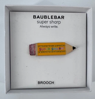 Broche lápiz BaubleBar profesor súper nítido oro rosa piedra nuevo en caja regalo para profesor Foto 1 de 4