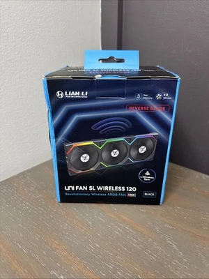 Lian Li UNI Fan SL  Wireless 120 Triple Pack (Reverse Blade) ARGB Fan 12RSL1W3B - Image 1 of 4