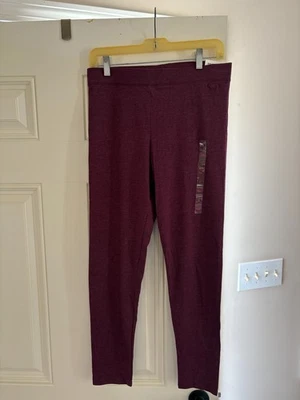 Victoria's Secret Pink Women's Full Length Leggings-WINE- SZ: L - READ BELOW - Image 1 of 4