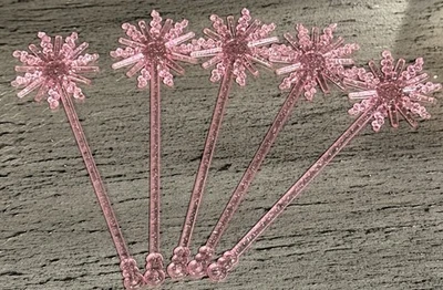 Chili's Wicked Glenda розовый Swizzle палочки-5 упаковки, совершенно новый, никогда не использовался - Изображение 1 из 4