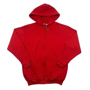 Sudadera con Capucha Russell Roja en Blanco Cremallera Completa Vintage Años 90 Juvenil XL Hecha en EE. UU. - Imagen 1 de 6