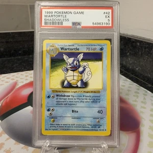 Wartortle 042/102 1999 Pokemon Base Set Shadowless Regular PSA 5 Excellent - Picture 1 of 7